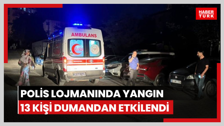 Polis lojmanında yangın: 13 kişi dumandan etkilendi