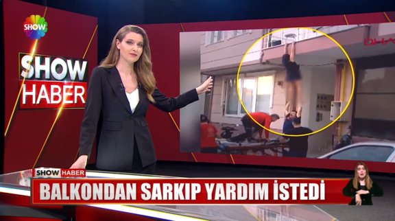 Balkondan sarkıp yardım istedi! 