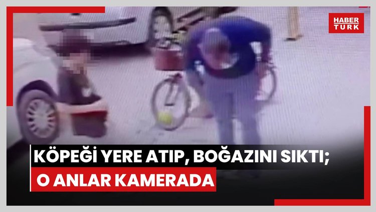 Köpeği yere atıp, boğazını sıktı; o anlar kamerada