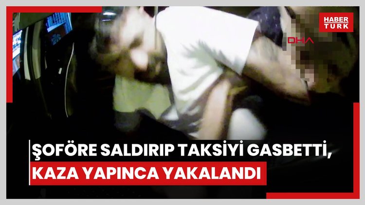 Şoföre saldırıp taksiyi gasbetti, 9 kilometre sonra kaza yapınca yakalandı