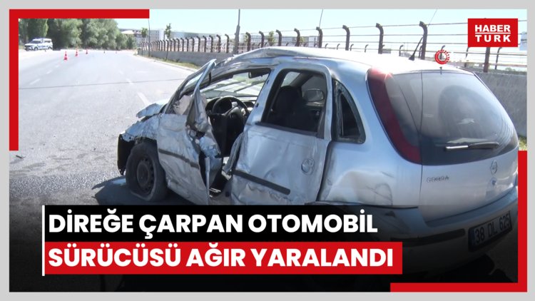 Direğe çarpan otomobil sürücüsü ağır yaralandı