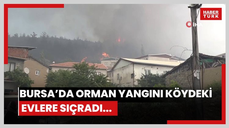 Bursa'da orman yangını köydeki evlere sıçradı... Mahalleli gözyaşları içinde tahliye edildi