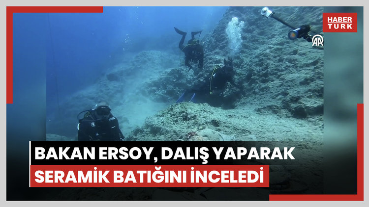 Kültür ve Turizm Bakanı Ersoy, Antalya'da dalış yaparak Seramik Batığını inceledi