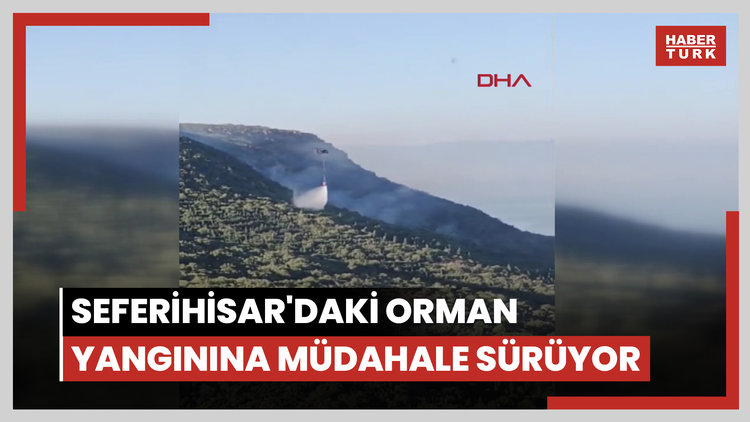 İzmirin Seferihisar ve Menderes ilçelerindeki orman yangınlarına müdahale sürüyor