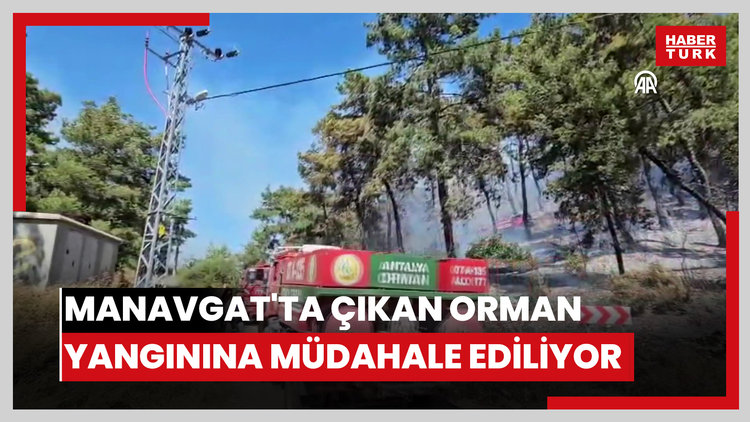 Manavgat'ta çıkan orman yangınına müdahale ediliyor