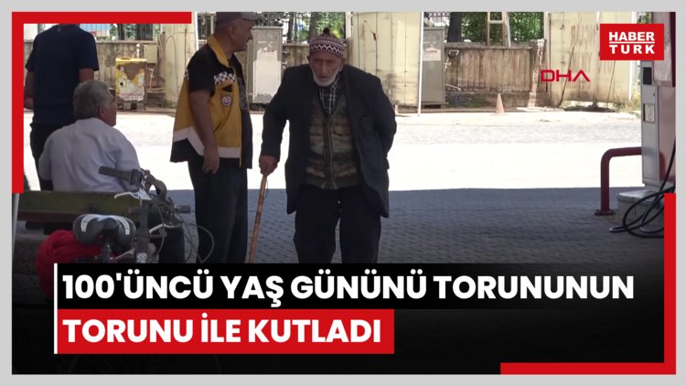 100'üncü yaş gününü torununun torunu ile kutladı