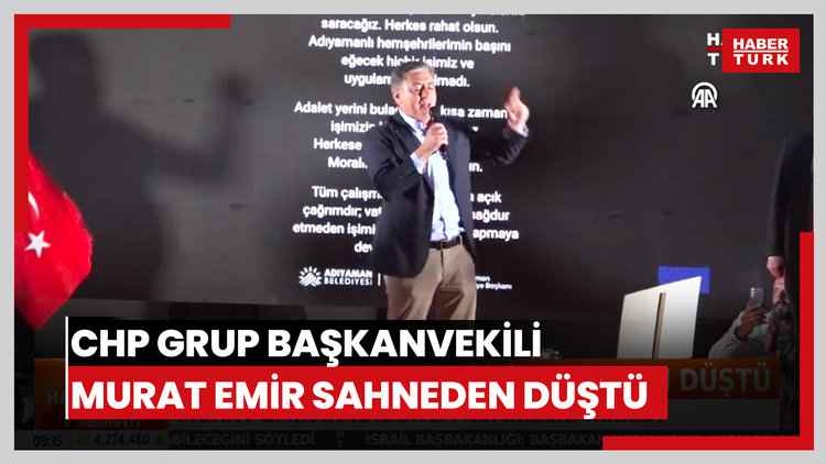 CHP Grup Başkanvekili Murat Emir sahneden düştü