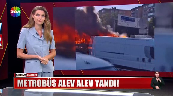 Metrobüs alev alev yandı!