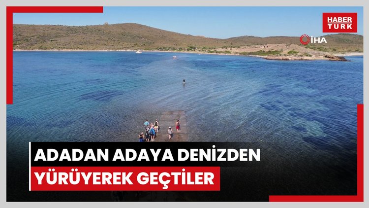 Türkiye'de eşi benzeri yok: Adadan adaya denizden yürüyerek geçtiler