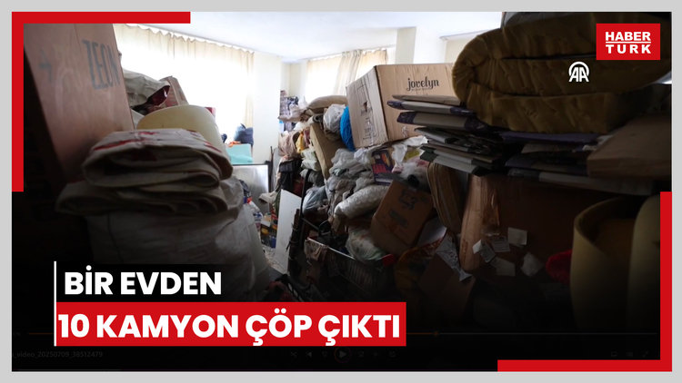 Bir evden 10 kamyon çöp çıktı