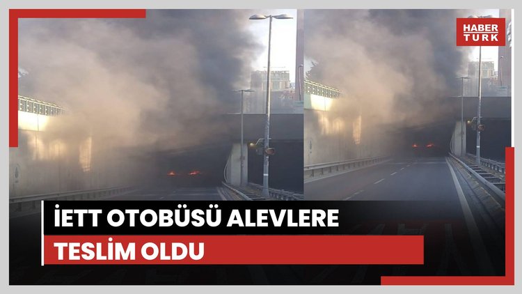 Zincirlikuyu'da İETT otobüsü alevlere teslim oldu