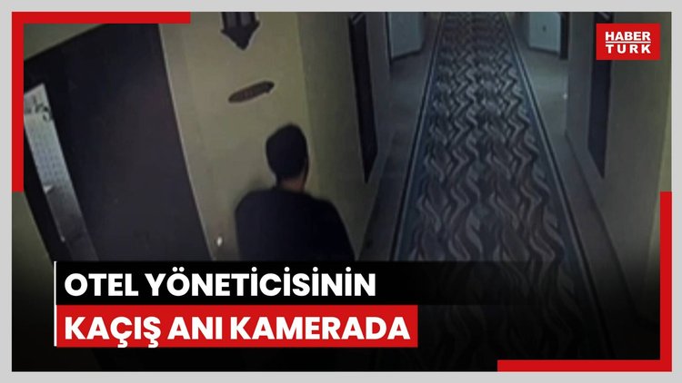 Otel yöneticisinin yangından kaçış anı!