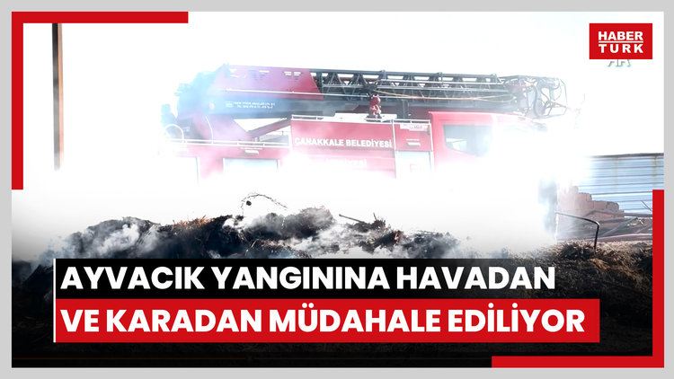 Ayvacık ilçesinde çıkan orman yangınına havadan ve karadan müdahale ediliyor