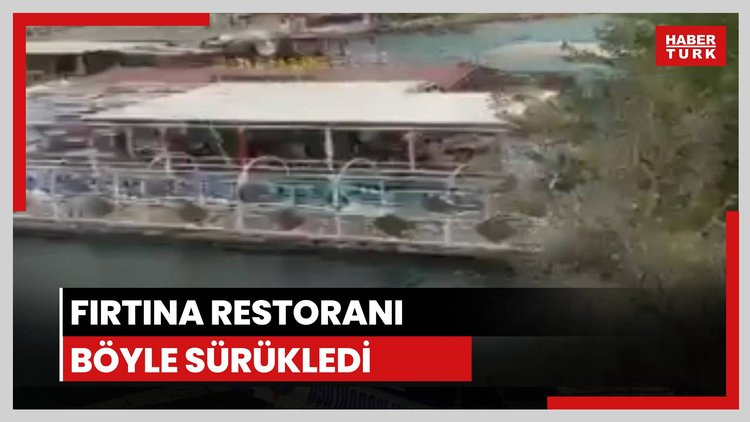 Halatları kopan restoran sürüklendi