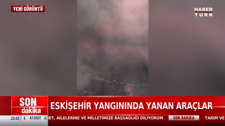 Eskişehir'de yanan araçlar görüntülendi