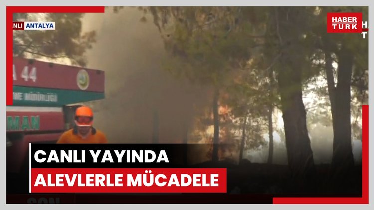 Canlı yayında alevlerle mücadele
