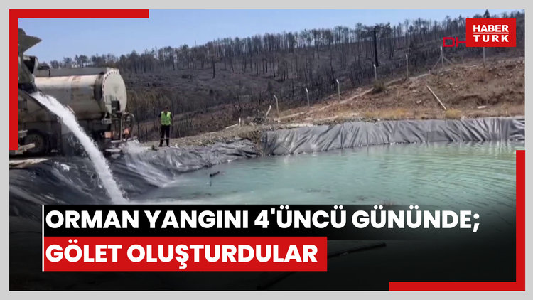 Bursa'daki orman yangını 4'üncü gününde;helikopterler için gölet oluşturdular