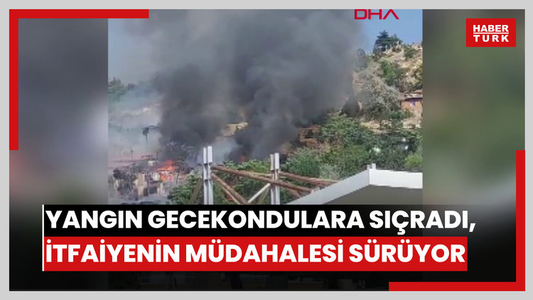Ağaçlık alanda çıkan yangın gecekondulara sıçradı, itfaiyenin müdahalesi sürüyor