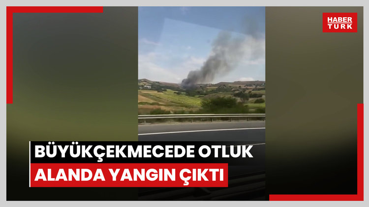 Büyükçekmecede otluk alanda yangın çıktı