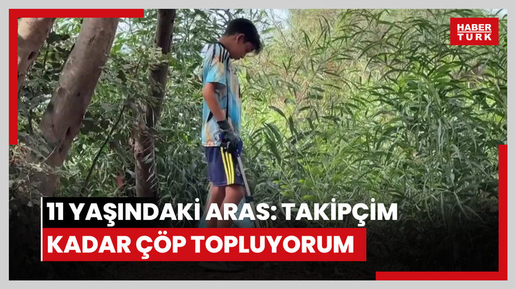 Çevre duyarlılığı oluşturan Aras, yaşıtlarıyla ağaçlık alanı temizledi