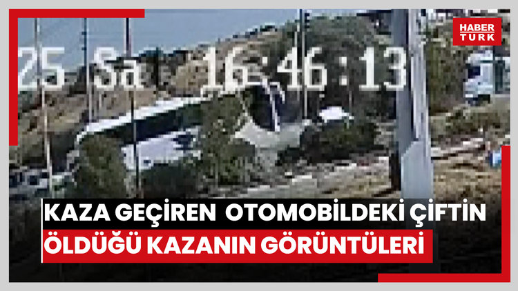 Manisa'da otobüsle çarpışan otomobildeki çiftin öldüğü kaza güvenlik kamerasında
