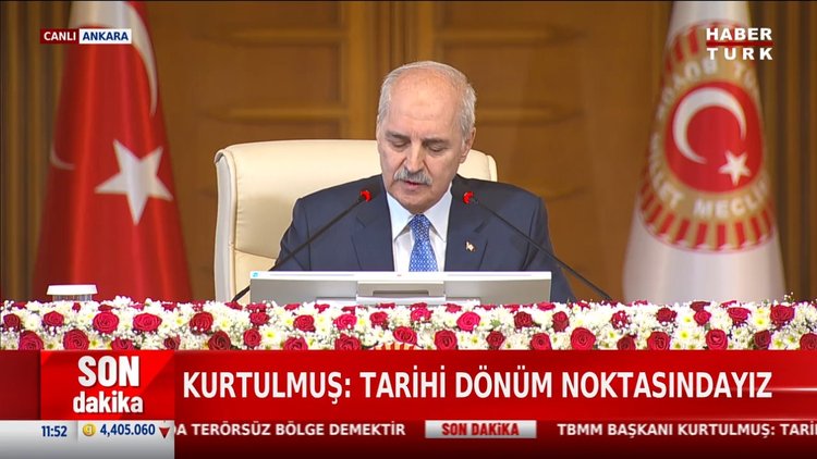 Meclis başkanı Kurtulmuş, Süreç Komisyonu'nda konuşuyor