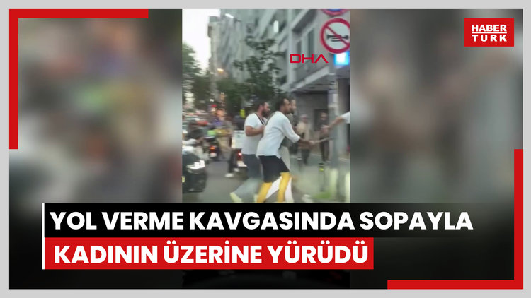 Nişantaşı'nda yol verme kavgasında sopayla kadının üzerine yürüdü