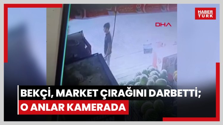 Bekçi, market çırağını darbetti; o anlar kamerada