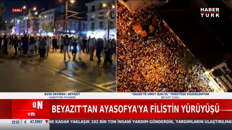 Beyazıt'tan Ayasofya'ya Gazze yürüyüşü
