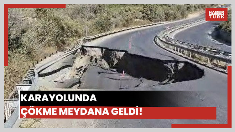 Söke-Kuşadası Karayolu'nda yol çöktü