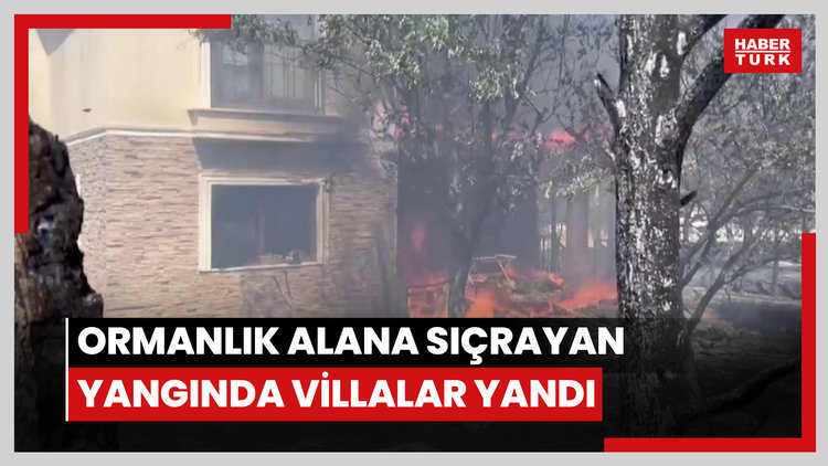 Kepez'de ormanlık alana sıçrayan yangında villalar yandı, vatandaşlar denizden tahliye edildi