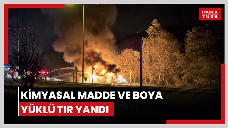 Kimyasal madde ve boya yüklü TIR yandı