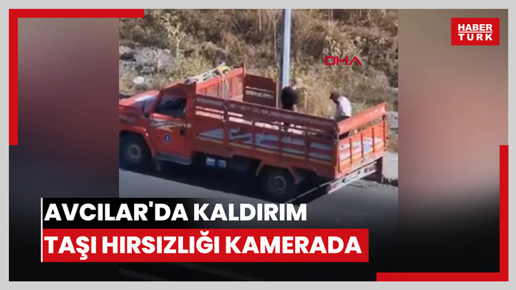 Avcılar'da kaldırım taşı hırsızlığı kamerada
