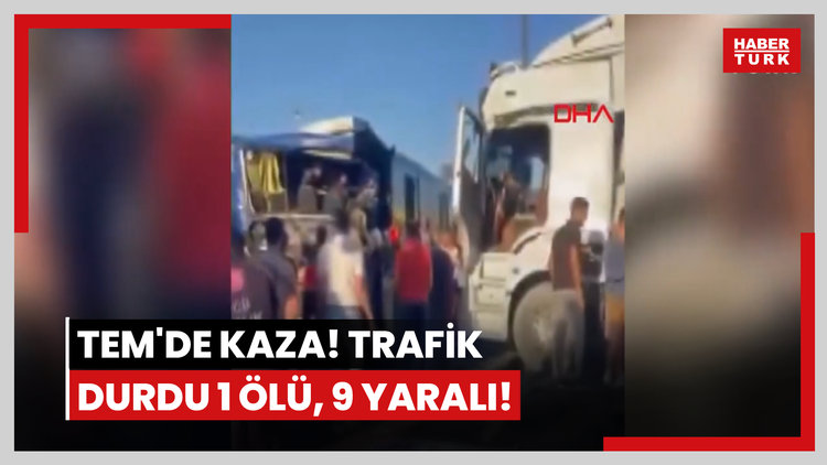 TEM'de kaza! Trafik durdu: 1 ölü, 9 yaralı!