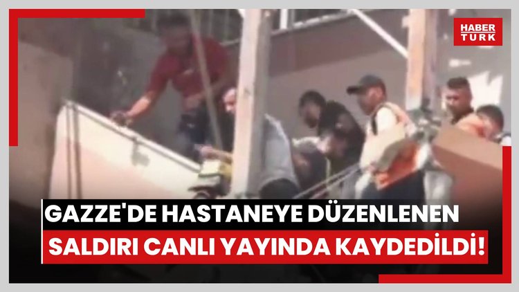 İsrail'in Gazze'de hastaneye düzenlediği saldırı canlı yayında böyle kaydedildi!