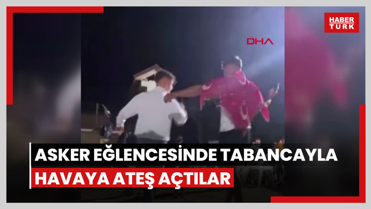 Asker eğlencesinde tabancayla havaya ateş açtılar