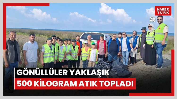 Kızılırmak Deltası Kuş Cennetinde gönüllüler yaklaşık 500 kilogram atık topladı