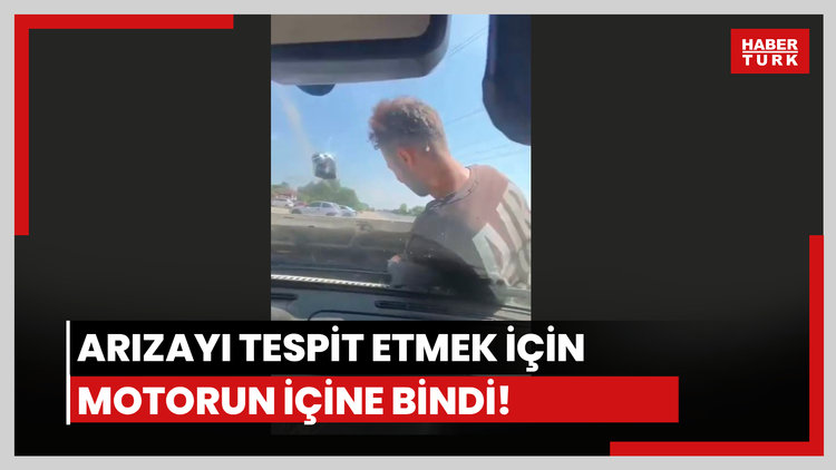 Arızayı tespit etmek için motorun içine bindi!