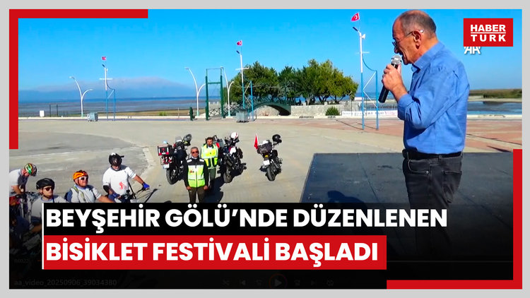 Beyşehir Gölü kenarında düzenlenen bisiklet festivali başladı