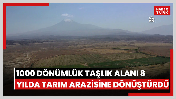 1000 dönümlük taşlık alanı 8 yılda tarım arazisine dönüştürdü