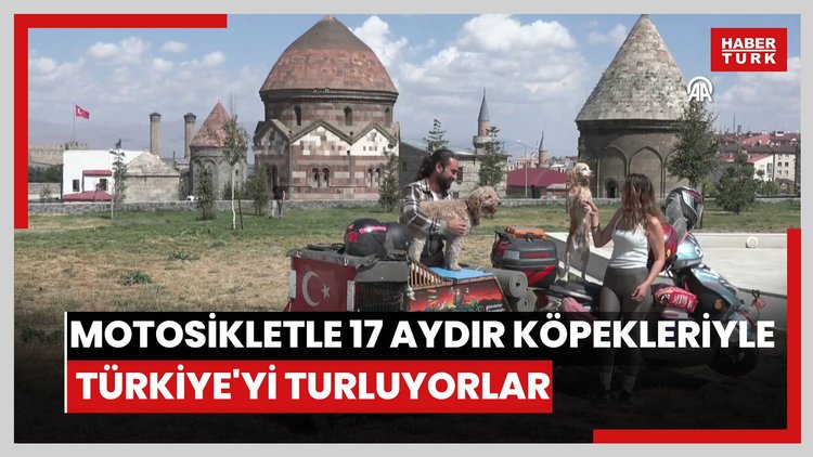 Motosiklet üzerinde 17 aydır köpekleriyle Türkiyeyi turluyorlar