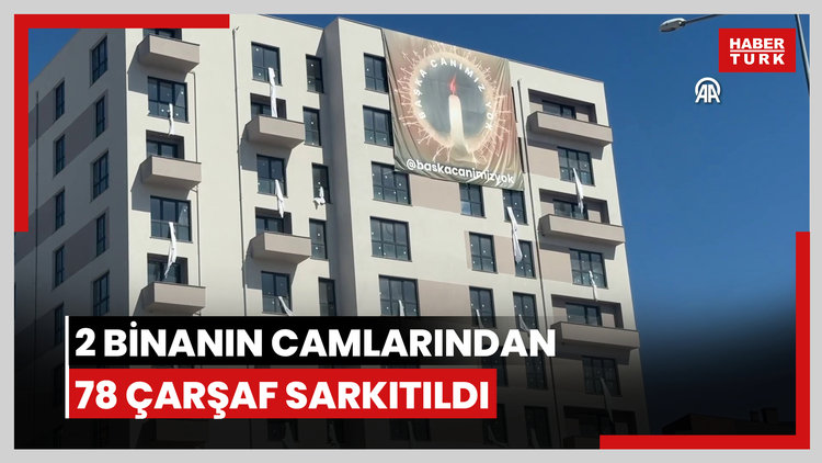 Kartalkaya'daki otel yangınına dikkati çekmek için 2 binanın camlarından 78 çarşaf sarkıtıldı