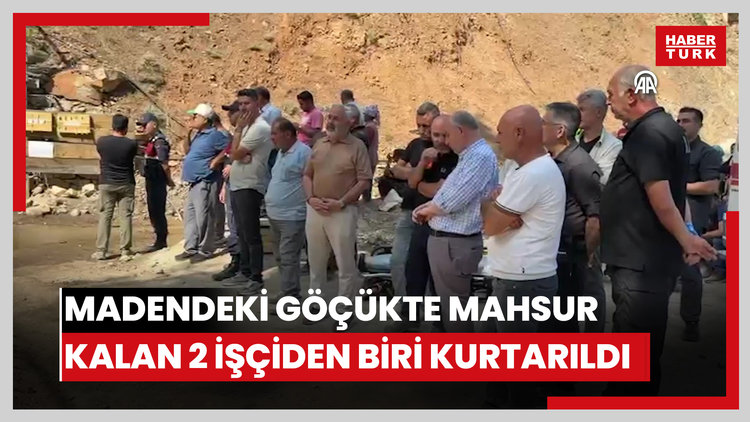 Madendeki göçükte mahsur kalan 2 işçiden biri kurtarıldı