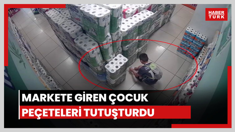 Marketteki peçeteleri tutuşturdu
