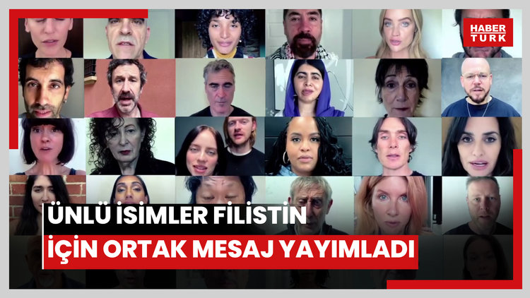 Dünyaca ünlü isimler Filistin için ortak mesaj yayımladı