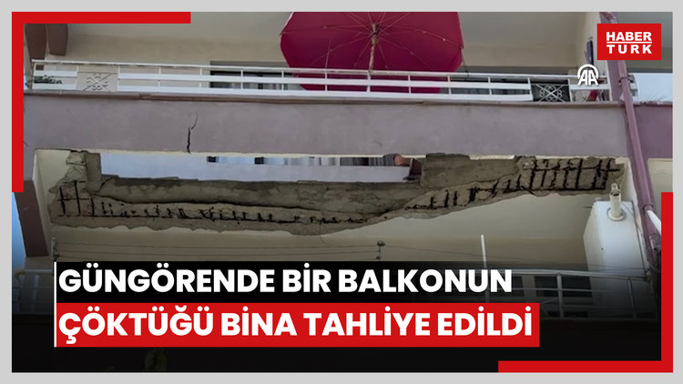 Güngörende bir balkonun çöktüğü bina tahliye edildi