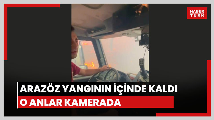 Arazöz yangının içinde kaldı