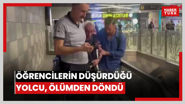 Peronda öğrencilerin şakalaşırken raylara düşürdüğü yolcu, son anda ölümden döndü