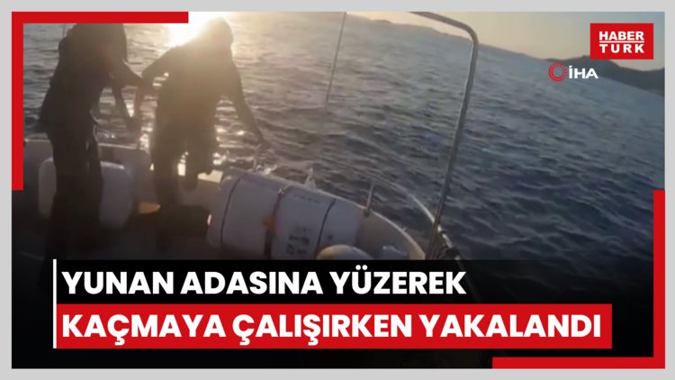 Hapis cezası ile aranıyordu, Yunan adasına yüzerek kaçmaya çalışırken yakalandı