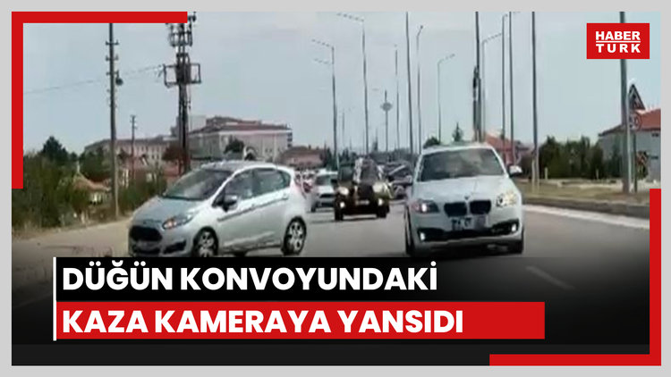 Düğün konvoyunda kaza kamerada